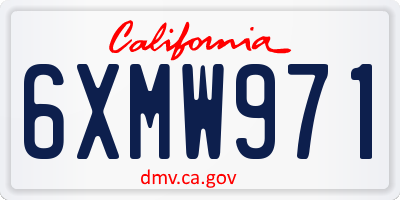 CA license plate 6XMW971