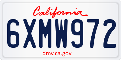 CA license plate 6XMW972