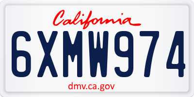 CA license plate 6XMW974