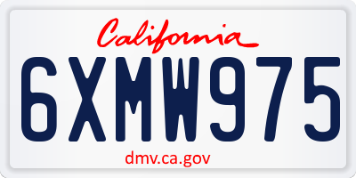 CA license plate 6XMW975
