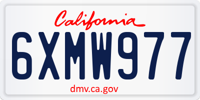 CA license plate 6XMW977