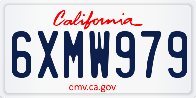 CA license plate 6XMW979