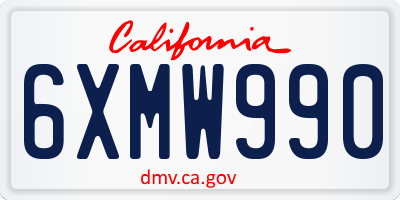 CA license plate 6XMW990