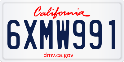 CA license plate 6XMW991