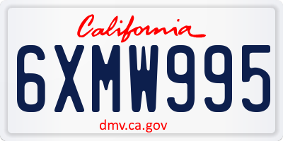 CA license plate 6XMW995