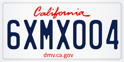 CA license plate 6XMX004