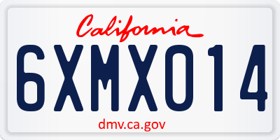 CA license plate 6XMX014