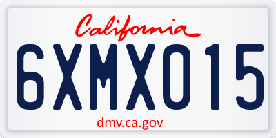 CA license plate 6XMX015