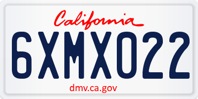 CA license plate 6XMX022