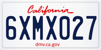 CA license plate 6XMX027