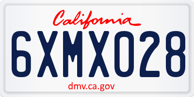 CA license plate 6XMX028