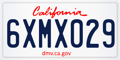 CA license plate 6XMX029