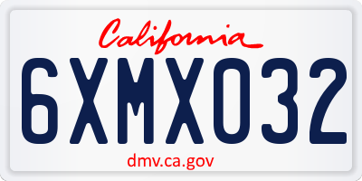 CA license plate 6XMX032
