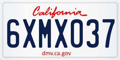 CA license plate 6XMX037