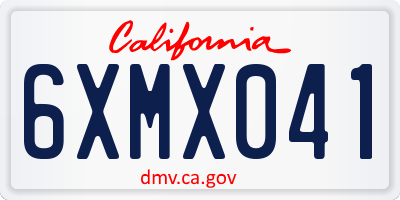 CA license plate 6XMX041