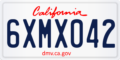 CA license plate 6XMX042