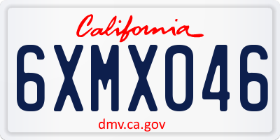 CA license plate 6XMX046