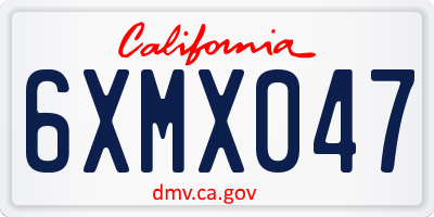 CA license plate 6XMX047