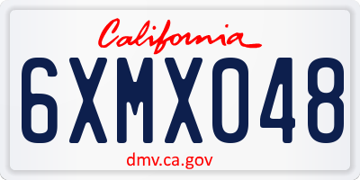 CA license plate 6XMX048