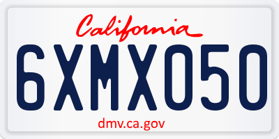 CA license plate 6XMX050