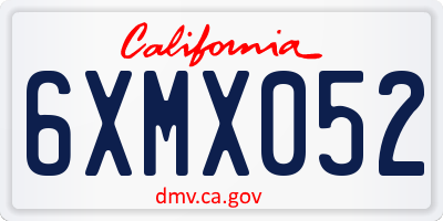 CA license plate 6XMX052