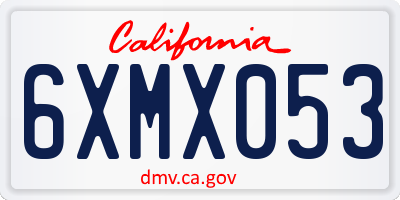 CA license plate 6XMX053