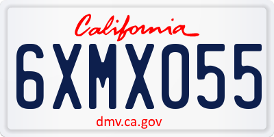 CA license plate 6XMX055