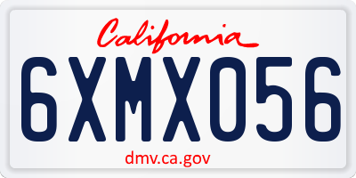 CA license plate 6XMX056