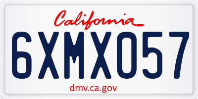 CA license plate 6XMX057