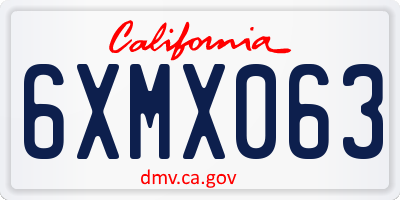 CA license plate 6XMX063