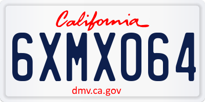 CA license plate 6XMX064