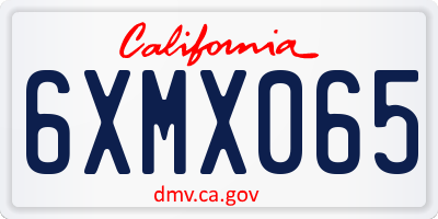 CA license plate 6XMX065
