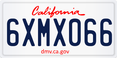 CA license plate 6XMX066