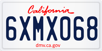 CA license plate 6XMX068