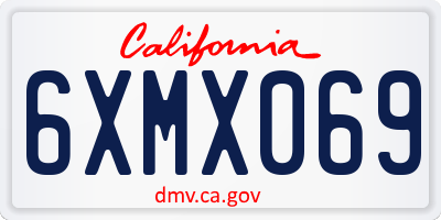 CA license plate 6XMX069