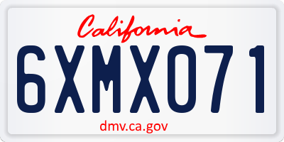 CA license plate 6XMX071