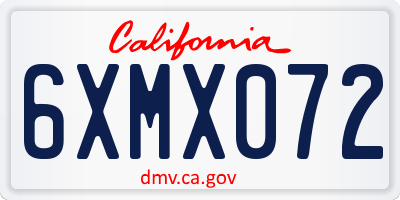 CA license plate 6XMX072