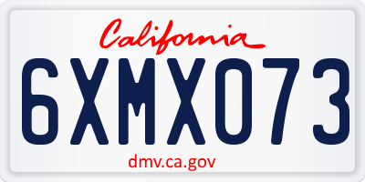 CA license plate 6XMX073