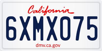CA license plate 6XMX075