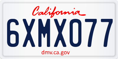 CA license plate 6XMX077