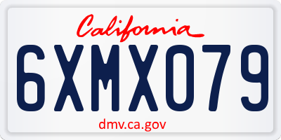CA license plate 6XMX079
