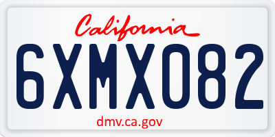 CA license plate 6XMX082