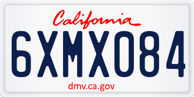 CA license plate 6XMX084
