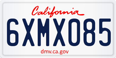 CA license plate 6XMX085