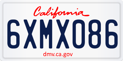 CA license plate 6XMX086