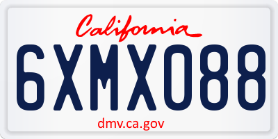 CA license plate 6XMX088