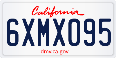 CA license plate 6XMX095