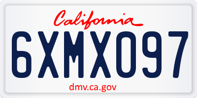 CA license plate 6XMX097
