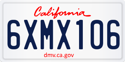 CA license plate 6XMX106