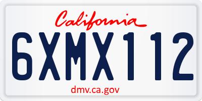 CA license plate 6XMX112